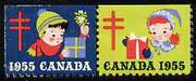 Cinderella - Canada 1955 Christmas TB Seals, fine unmounted mint se-tenant pair