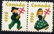 Cinderella - Canada 1956 Christmas TB Seals, fine unmounted mint se-tenant pair