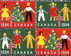 Cinderella - Canada 1954 Christmas TB Seals, fine unmounted mint se-tenant block of 4