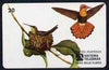 Telephone Card - Brazil 20 units phone card showing Bird (Beija Flor Vermelho Colibri Rubi) and nest with young