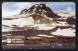 Telephone Card - Brazil 35 units phone card showing Mountain Scene (Antarctic series)