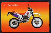 Telephone Card - Singapore $10 phone card showing Scrambler Motorcycle