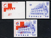 Tuvalu 1988 Red Cross 40c unmounted mint set of 3 progressive proofs comprising the 2 individual colours plus the composite as issued (but imperf)*