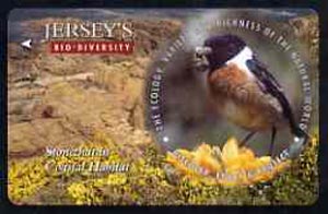 Telephone Card - Jersey £2 phone card showing Stonechat (Bio Diversity)