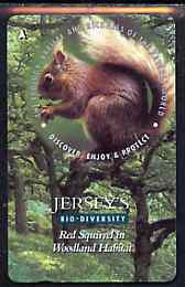 Telephone Card - Jersey £2 phone card showing Red Squirrel (Bio Diversity)