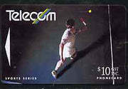 Telephone Card - New Zealand $10 phone card showing Tennis Player (Sports Series)