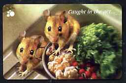 Telephone Card - Singapore $10 phone card showing 2 Mice (Caught in the act)