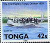 Tonga 1989 Short S-30 G Class Flying Boat 42s from Aviation in Tonga set opt'd SPECIMEN unmounted mint, as SG 1055