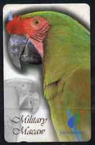 Telephone Card - Singapore $10 phone card showing Military Macaw