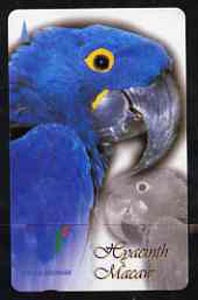 Telephone Card - Singapore $10 phone card showing Hyacinth Macaw