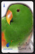 Telephone Card - Singapore $20 phone card showing Eclectus Parrot
