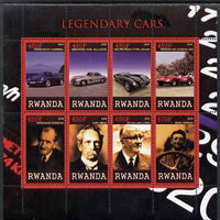 Rwanda 2009 Legendary Cars & Designers perf sheetlet containing 8 values unmounted mint