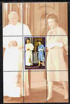 Easdale 1998 Queen Elizabeth with the Pope, £2.50 perf souvenir sheet unmounted mint