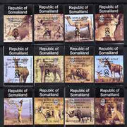 Somaliland 1998 Indigenous Animals imperf set of 12 values unmounted mint with Scout Jamboree opt in black*