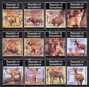 Somaliland 1998 Indigenous Animals perf set of 12 values unmounted mint with Scout Jamboree opt in red*