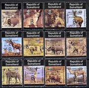 Somaliland 1998 Indigenous Animals perf set of 12 values unmounted mint with Scout Jamboree opt in black*