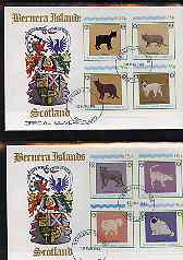 Bernera 1984 Rotary - Domestic Cats imperf set of 8 values on two covers with first day cancels