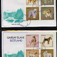 Gairsay 1984 Rotary -Dogs imperf set of 8 values on two covers with first day cancels