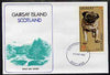 Gairsay 1984 Rotary -Dogs (Pug) imperf souvenir sheet (£1 value) on cover with first day cancel