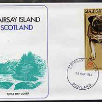 Gairsay 1984 Rotary -Dogs (Pug) imperf souvenir sheet (£1 value) on cover with first day cancel
