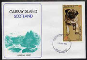 Gairsay 1984 Rotary -Dogs (Pug) imperf souvenir sheet (£1 value) on cover with first day cancel