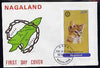 Nagaland 1984 Rotary (Abyssinian cat) 2ch imperf deluxe sheet on cover with first day cancel