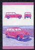 St Vincent - Bequia 1987 Cars #7 (Leaders of the World) 35c (1948 Ford Station Wagon) imperf se-tenant progressive colour proof pair in magenta & blue only unmounted mint