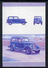 St Vincent - Bequia 1987 Cars #7 (Leaders of the World) 75c (1936 Ford Popular) imperf se-tenant progressive colour proof pair in magenta & blue only unmounted mint