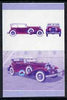 St Vincent - Bequia 1987 Cars #7 (Leaders of the World) $1.75 (1933 Stutz DV32 Phaeton) imperf se-tenant progressive colour proof pair in magenta & blue only unmounted mint