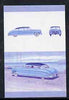 St Vincent - Bequia 1987 Cars #7 (Leaders of the World) 5c (1952 Hudson Hornet) imperf se-tenant progressive colour proof pair in magenta & blue only unmounted mint