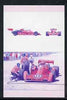 St Vincent - Bequia 1987 Cars #7 (Leaders of the World) $1.25 (1977 Coyote Ford) imperf se-tenant progressive colour proof pair in magenta & blue only unmounted mint