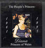 Touva 1998 Diana, The People's Princess perf souvenir sheet,opt'd In Memorium, 1st Anniversary unmounted mint
