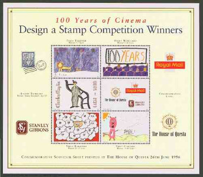 Cinderella - 100 Years of Cinema Design A Stamp Competition perf sheetlet produced by House of Questa