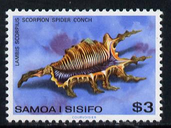 Samoa 1978 Spider Conch Shell $3 def unmounted mint,(SG 530b)