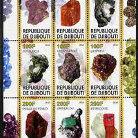 Djibouti 2010 Minerals perf sheetlet containing 9 values unmounted mint