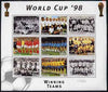 Bhutan 1998 Football World Cup unmounted mint sheetlet of 9 Winning Teams,(8 stamps plus label)
