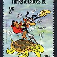Turks & Caicos Islands 1979 Goofie & Turtle 2c from Walt Disney IYC set, SG 578 unmounted mint