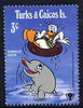 Turks & Caicos Islands 1979 Donald Duck & Dolphin 3c from Walt Disney IYC set, SG 579 unmounted mint