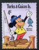 Turks & Caicos Islands 1979 Mickey Mouse Fishing 4c from Walt Disney IYC set, SG 580 unmounted mint
