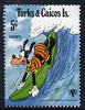 Turks & Caicos Islands 1979 Goofey Surfing 5c from Walt Disney IYC set, SG 581 unmounted mint