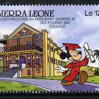 Sierra Leone 1980 Mickey Mouse at College 12L from Walt Disney 'Scenes' set, SG 1431 unmounted mint