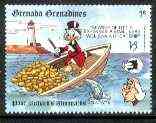 Grenada - Grenadines 1989 Scrooge McDuck with Gold Coins & Lighthouse 1c from Walt Disney Expo 89 set unmounted mint, SG 1196