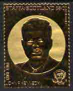 Staffa 1982 US Presidents £8 John F Kennedy embossed in 22k gold foil from a limited printing unmounted mint