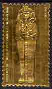 Staffa 1979 Treasures of Tutankhamun,£8 Miniature Gold Coffin embossed in 23k gold foil (Rosen #640) unmounted mint