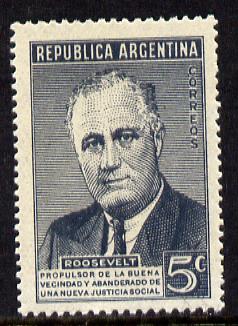Argentine Republic 1946 First Death Anniversary of Pres Franklin Roosevelt unmounted mint, SG 777