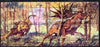Komi Republic 1998 Wild Animals composite perf sheetlet containing complete set of 8 values (Lion chasing Stag) unmounted mint