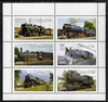 Kalmikia Republic 1998 Steam Locos #1 perf sheetlet containing complete set of 6 values unmounted mint