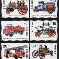 Poland 1985 Fire Engines set of 6 unmounted mint, SG 2976-81