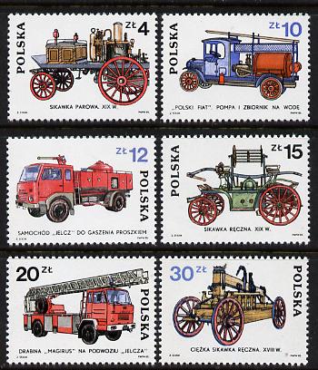 Poland 1985 Fire Engines set of 6 unmounted mint, SG 2976-81