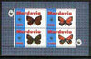 Mordovia Republic 1998 WWF - Butterflies perf sheetlet containing complete set of 4 values unmounted mint